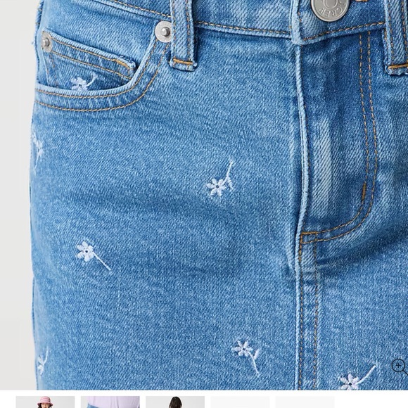 Crewcuts Denim Skirt with White Flower Accents. SO CUTE! Brand new, never worn! - Picture 6 of 7